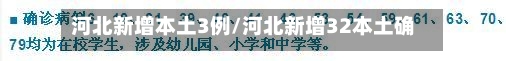 河北新增本土3例/河北新增32本土确诊轨迹